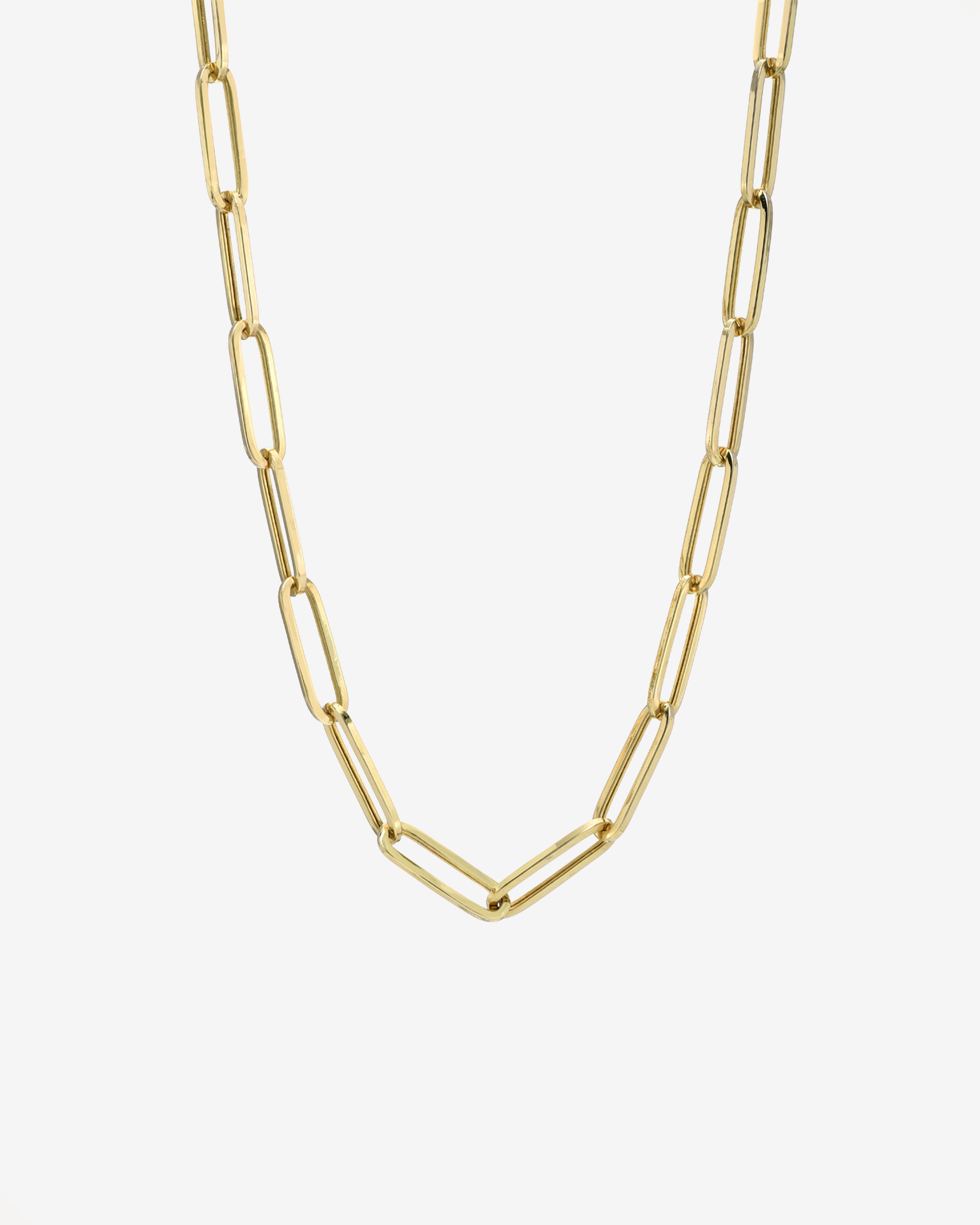 14k Gold Extra Large Paper Clip Chain Necklace Chains Zoe Lev Jewelry