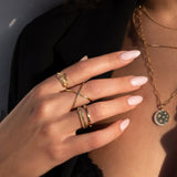 14k Gold Large X Ring Zoe Lev Jewelry