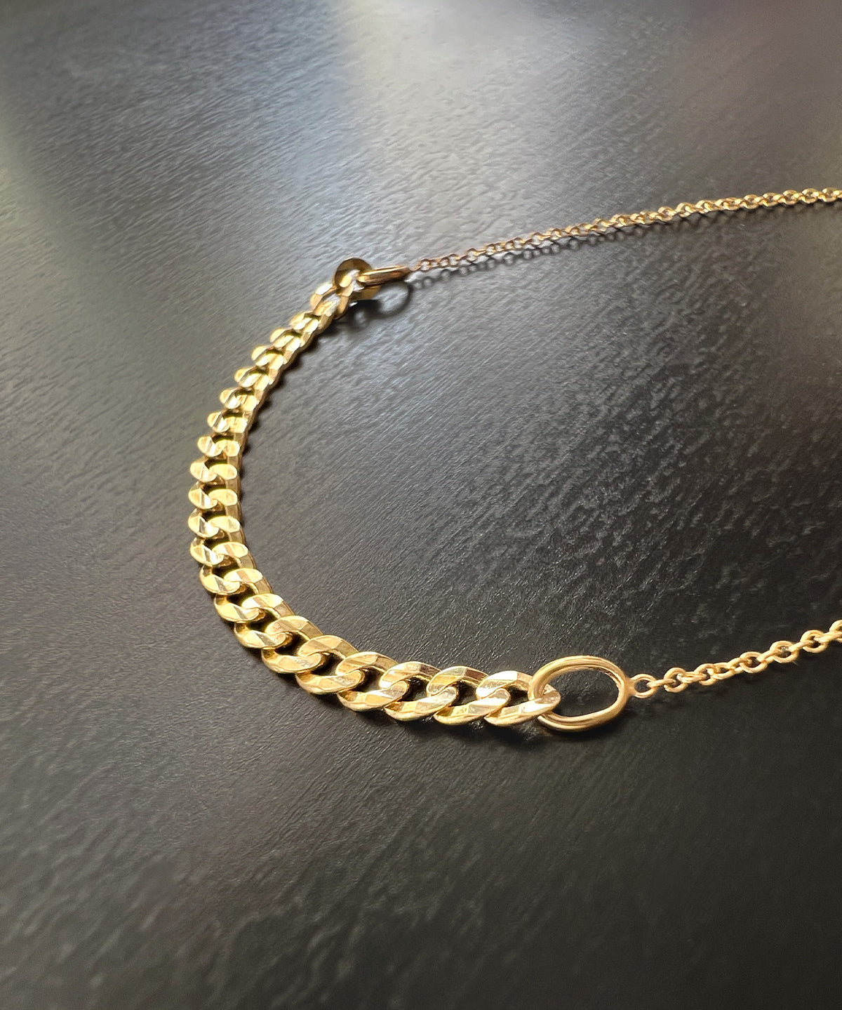 14k Gold Flat Cuban Link Segment Bracelet SAMPLE SALE Zoe Lev Jewelry