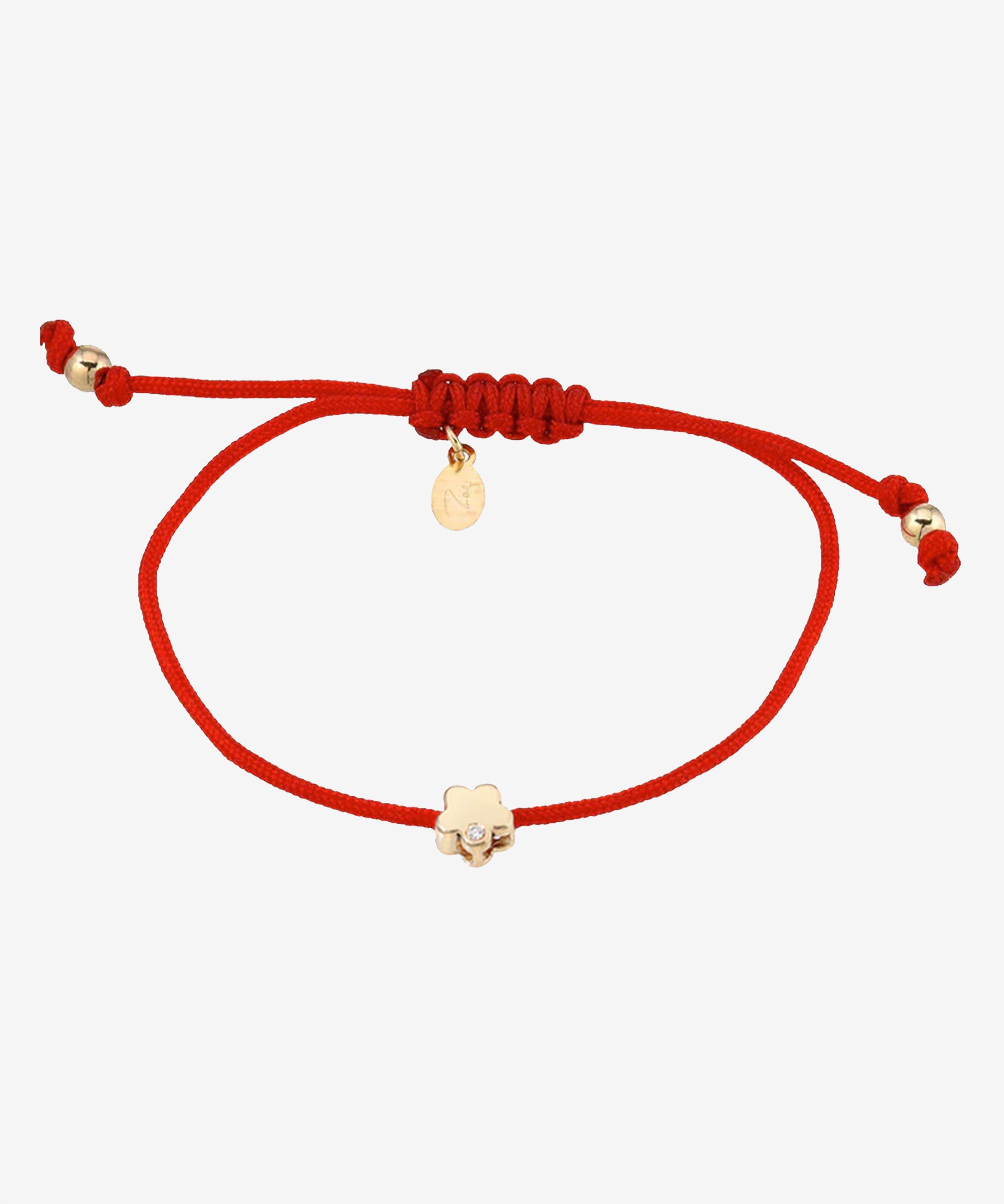 14k Gold Flower with Diamond Fortune Anklet Fortune Zoe Lev Jewelry