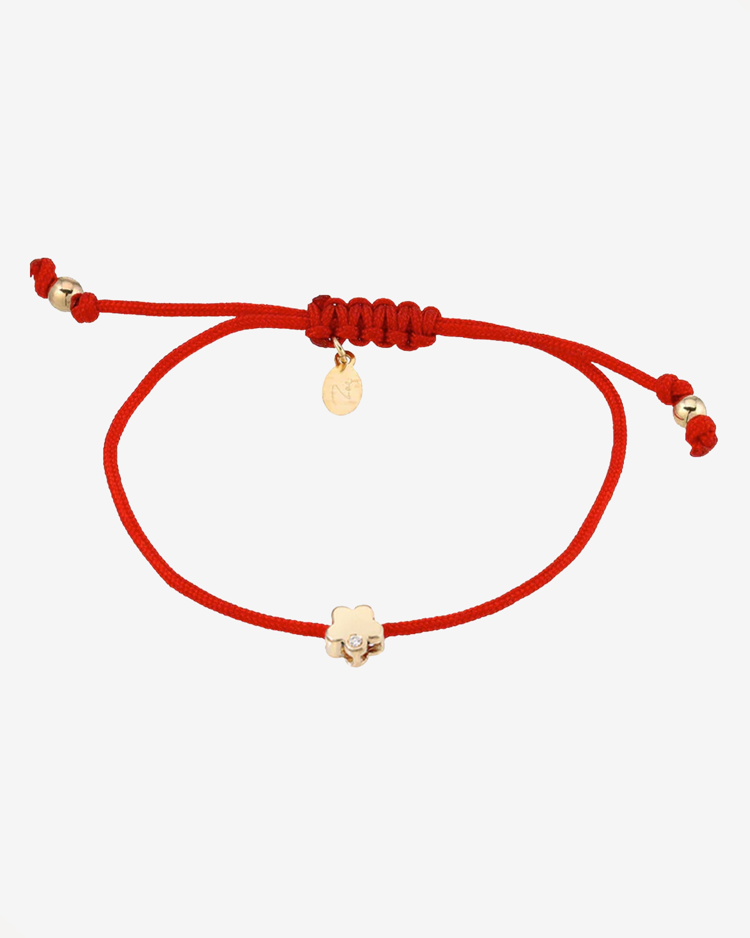 14k Gold Flower with Diamond Fortune Anklet Fortune Zoe Lev Jewelry