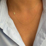 14k Gold Gothic Initial Asymmetrical Necklace Personalized Zoe Lev Jewelry