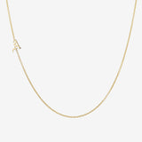 14k Gold Gothic Initial Asymmetrical Necklace Personalized Zoe Lev Jewelry