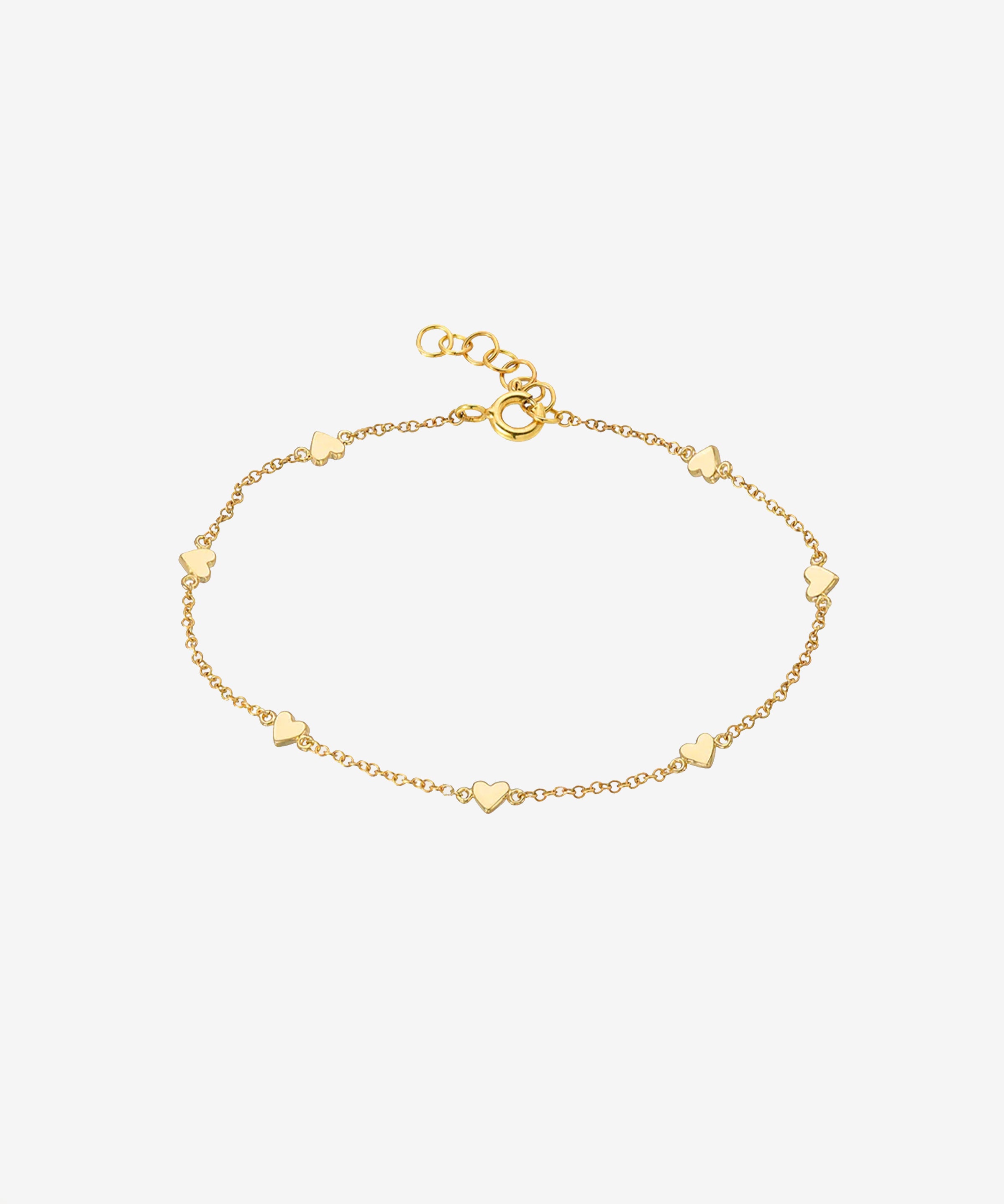 14k Gold Heart Charm Anklet Zoe Lev Jewelry