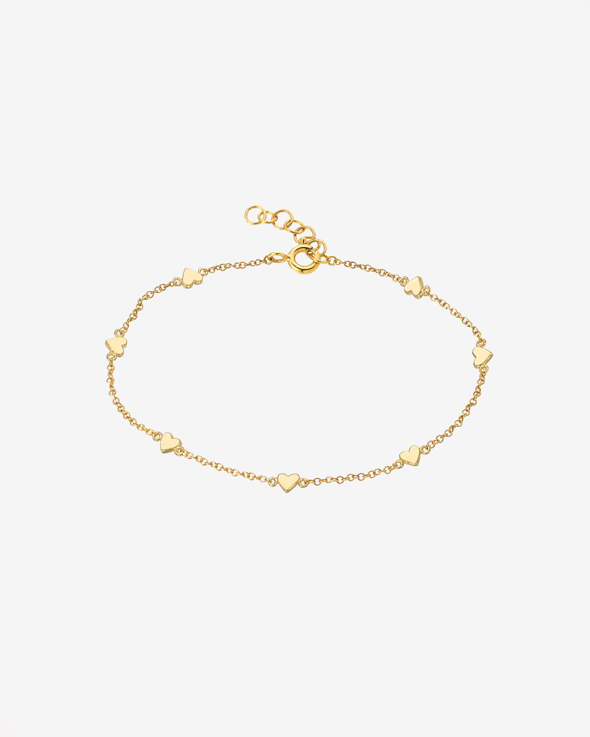 14k Gold Heart Charm Anklet Zoe Lev Jewelry