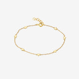 14k Gold Heart Charm Anklet