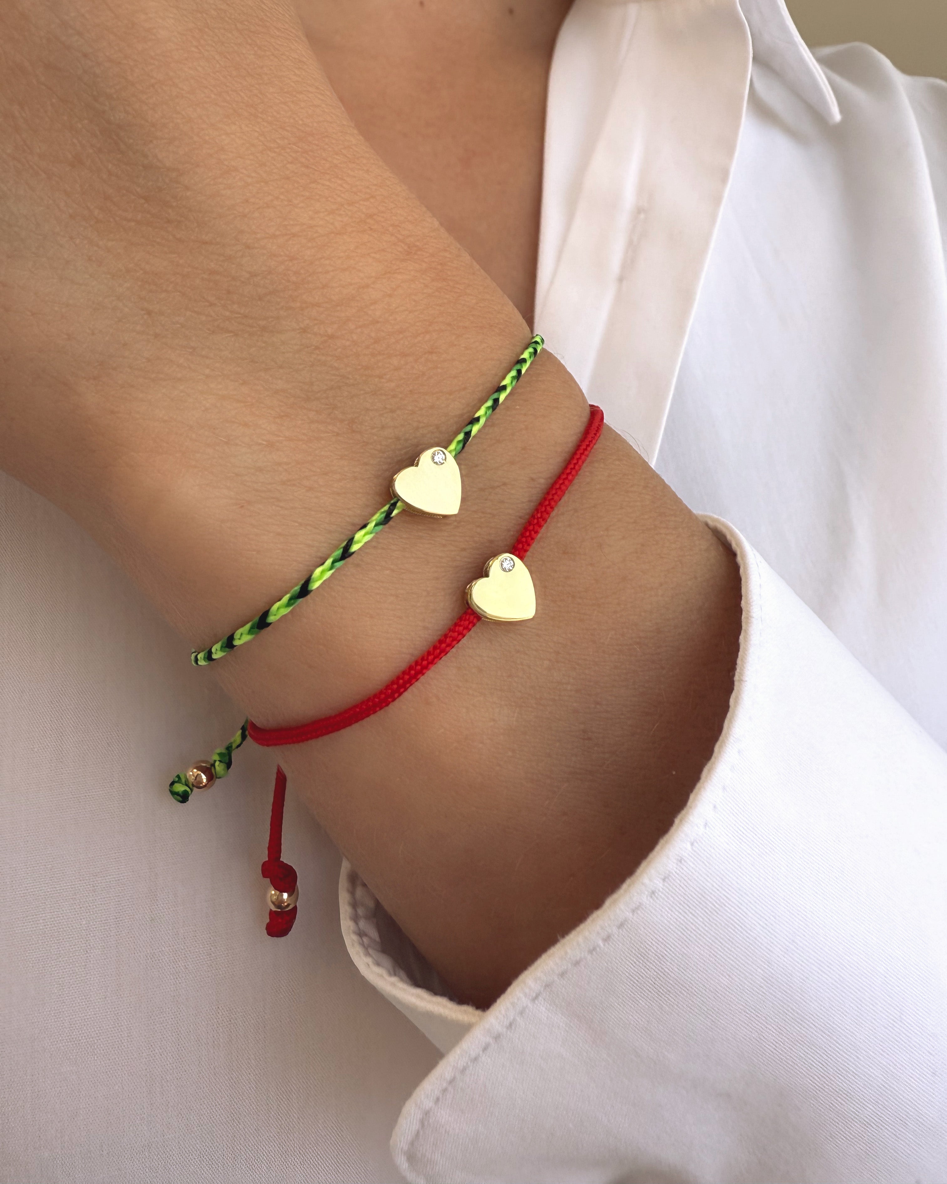 14k Gold Paracord Heart Fortune Bracelet Fortune Zoe Lev Jewelry