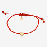 14k Gold Heart with Diamond Fortune Anklet Fortune Zoe Lev Jewelry
