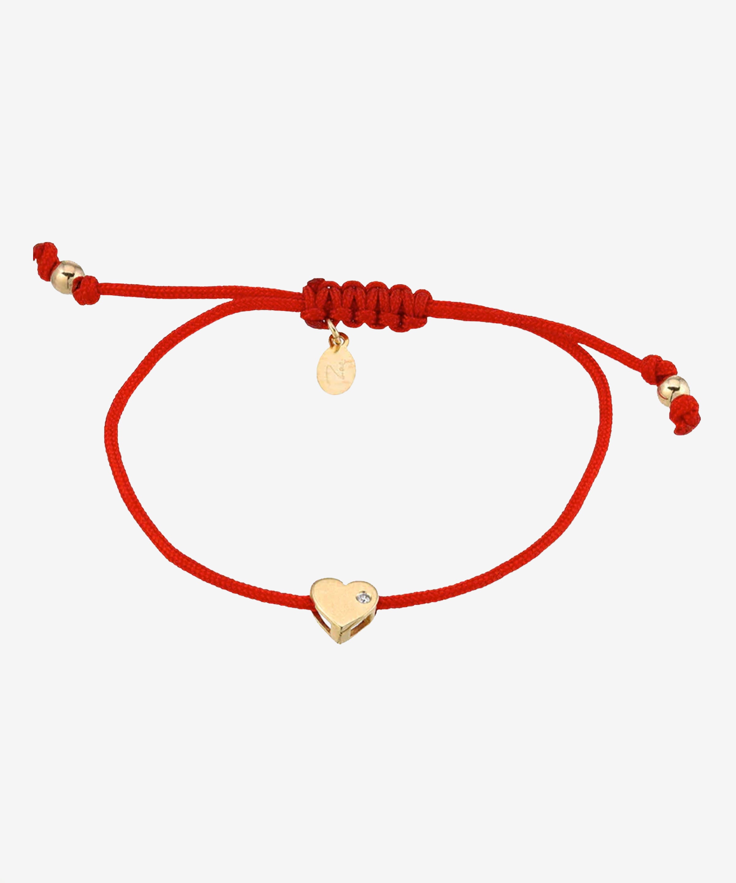 14k Gold Heart with Diamond Fortune Bracelet Fortune Zoe Lev Jewelry