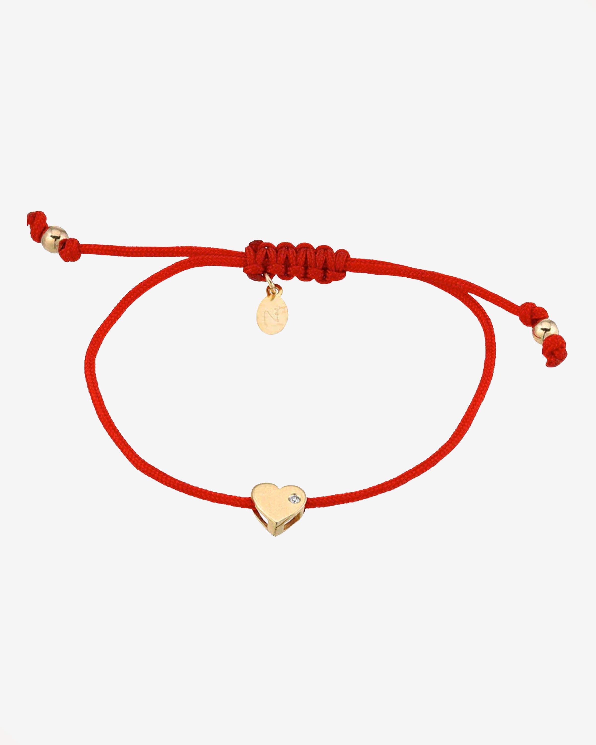 14k Gold Heart with Diamond Fortune Bracelet Fortune Zoe Lev Jewelry