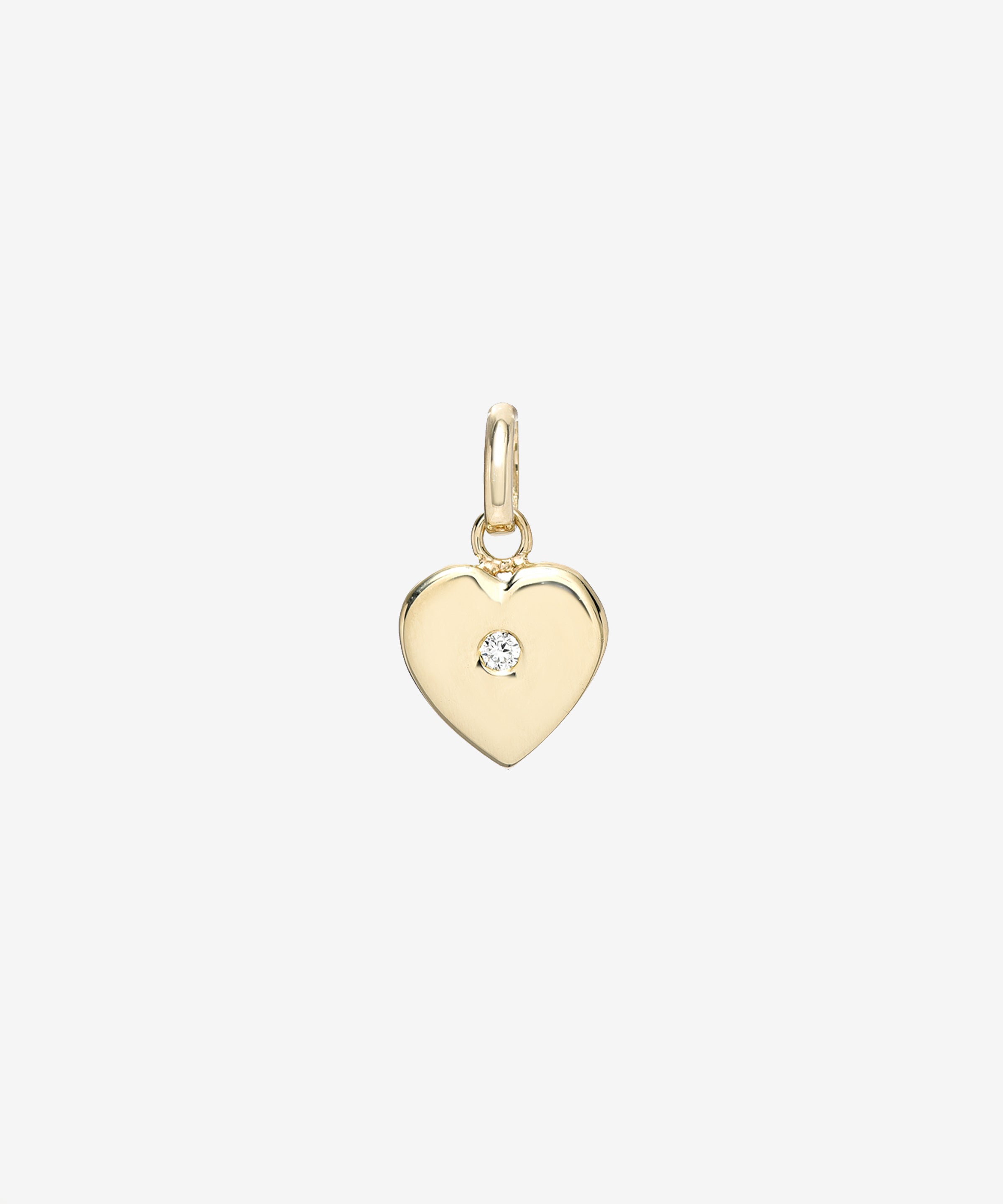 14k Gold Heart with Tiny Diamond Pendant Zoe Lev Jewelry