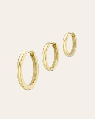 14k Gold Huggie Trio Set