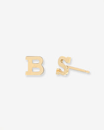 14k Gold Initial Stud Earrings Personalized Zoe Lev Jewelry