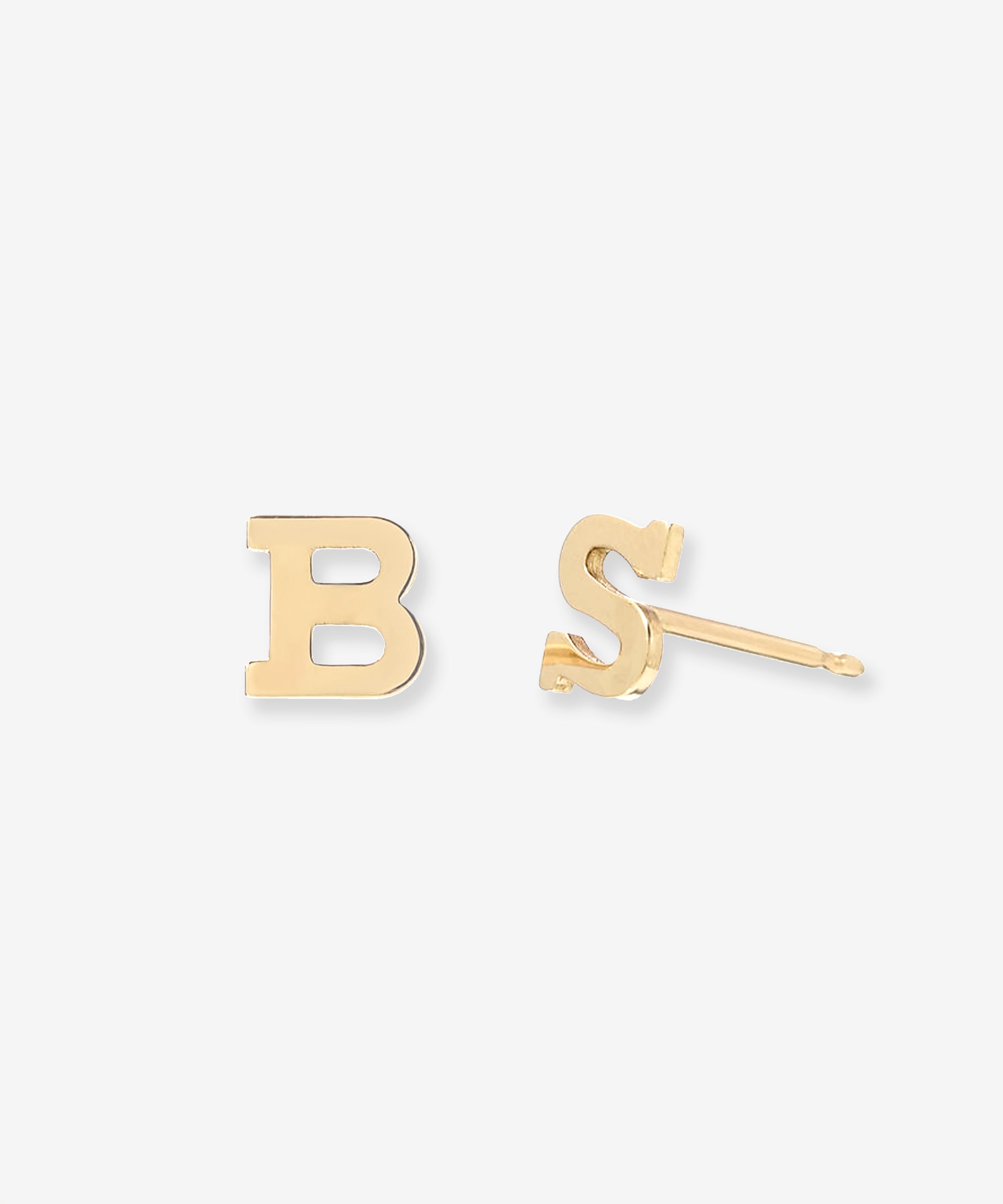 14k Gold Initial Stud Earrings Personalized Zoe Lev Jewelry