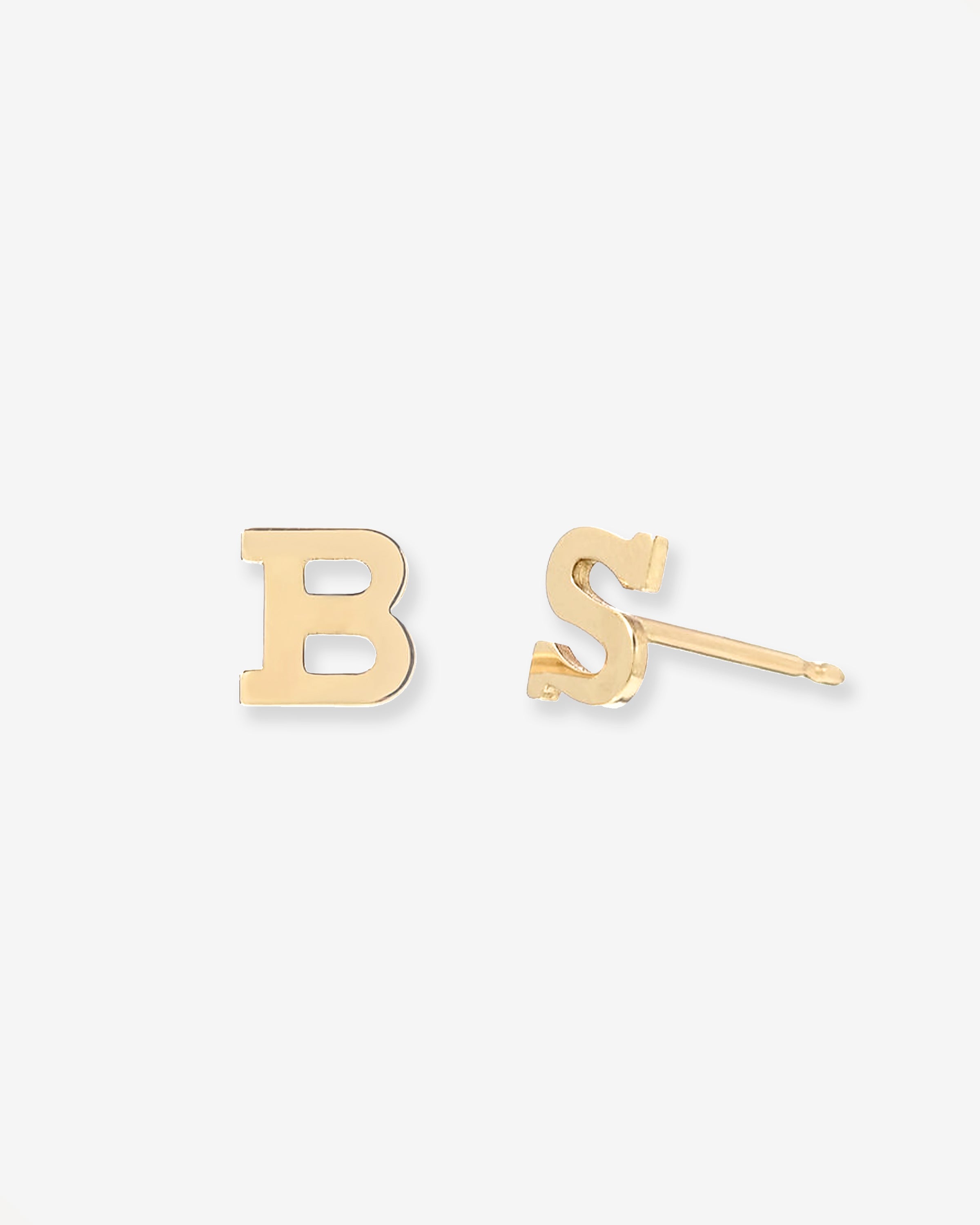 14k Gold Initial Stud Earrings Personalized Zoe Lev Jewelry