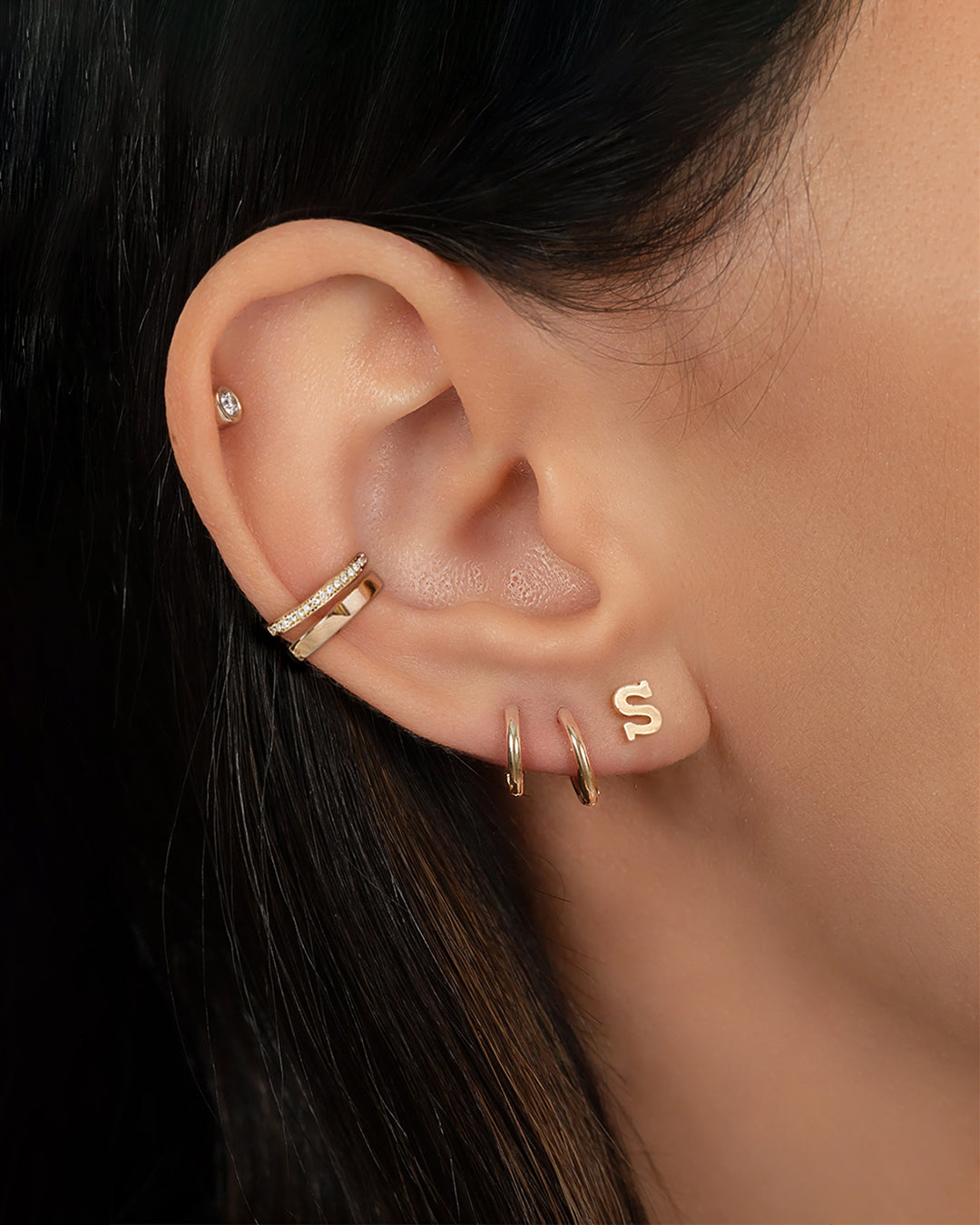 14K Gold Small Huggie Earrings Hoops & Huggies Zoe Lev Jewelry