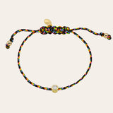 14k Gold Lab Diamond Bezel Paracord Fortune Bracelet Fortune Zoe Lev Jewelry