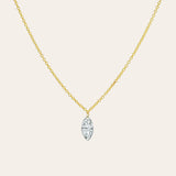 14k Gold Lab Diamond Center Marquise Floating Necklace Zoe Lev Jewelry