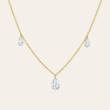 14k Gold Lab Diamond Pear Floating Necklace Zoe Lev Jewelry