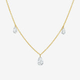 14k Gold Lab Diamond Pear Floating Necklace Zoe Lev Jewelry