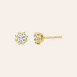 14k Gold Lab Diamond Prong Stud Earrings SAMPLE SALE Zoe Lev Jewelry