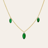 14k Gold Lab Emerald Marquise Floating Necklace Zoe Lev Jewelry