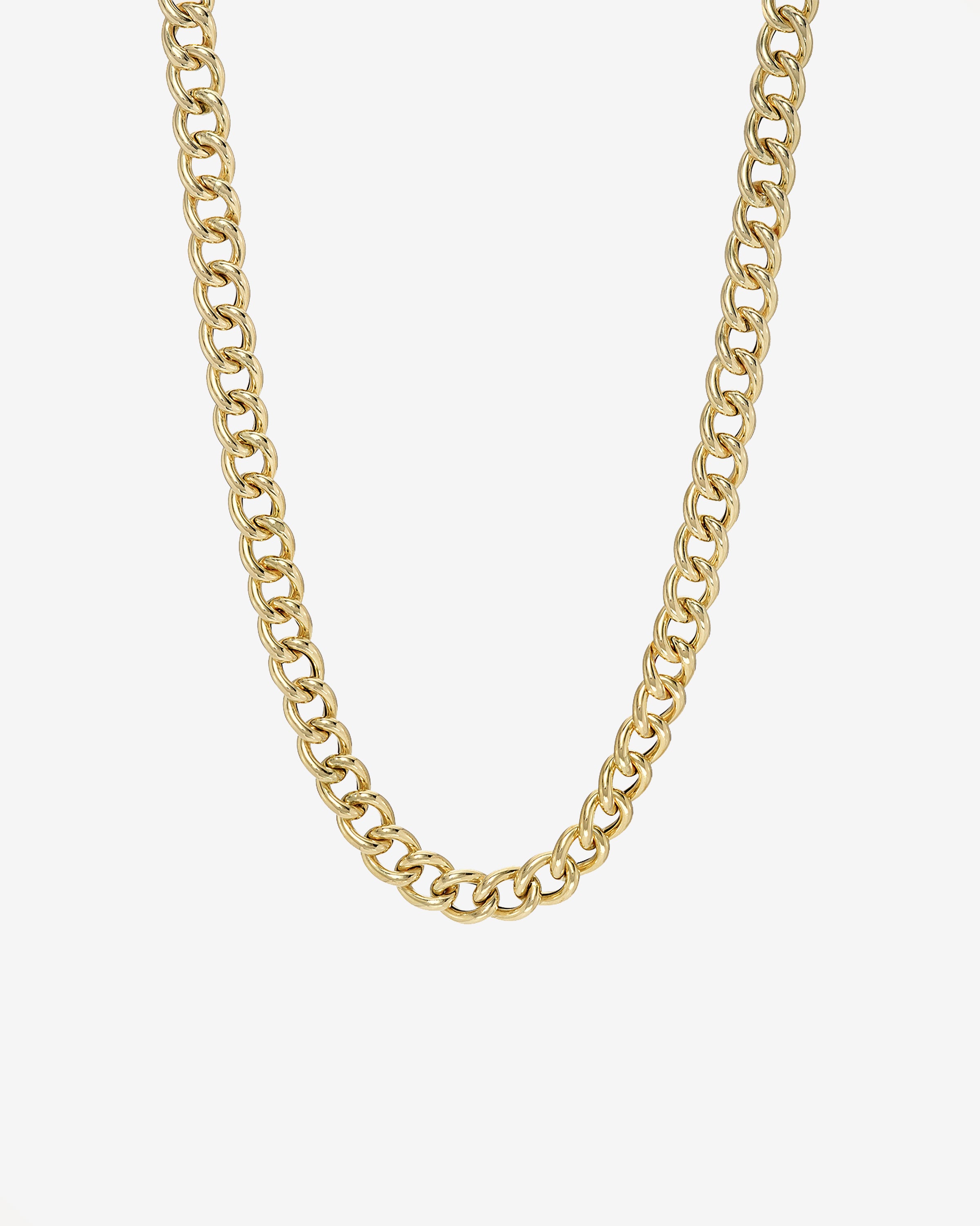 14k Gold Large Curb Link Chain Necklace Chains Zoe Lev Jewelry