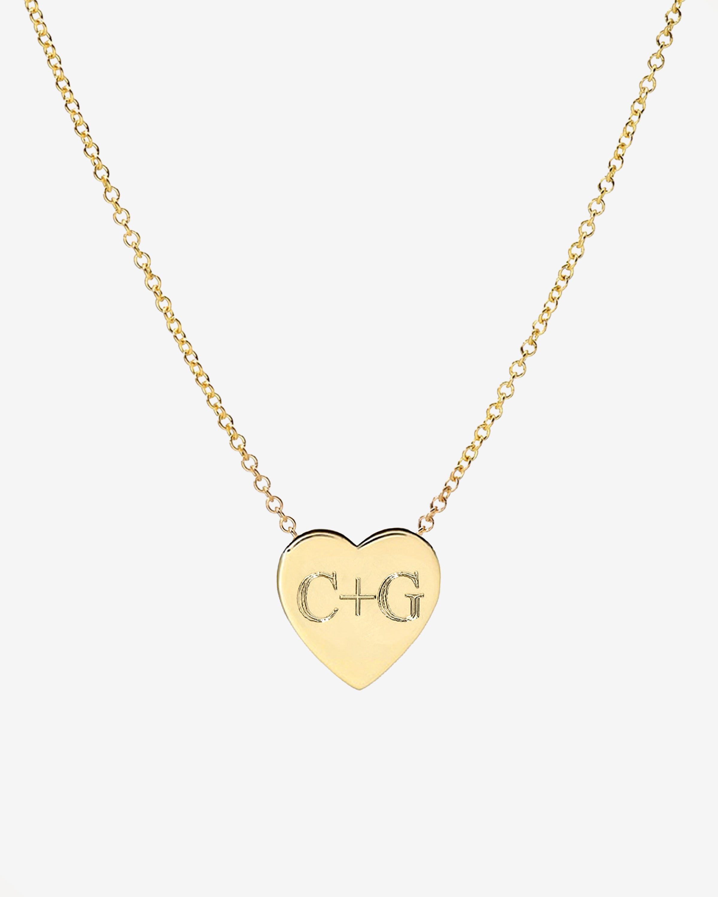 14k Gold Large Heart Necklace Personalized Zoe Lev Jewelry