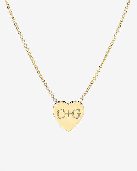 14k Gold Large Heart Necklace