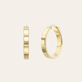 14k Gold Large Flat Hoop Earrings Hoops & Huggies Zoe Lev Jewelry