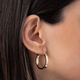 14k Gold Large Flat Hoop Earrings Hoops & Huggies Zoe Lev Jewelry