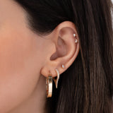 14k Gold Large Flat Hoop Earrings Hoops & Huggies Zoe Lev Jewelry