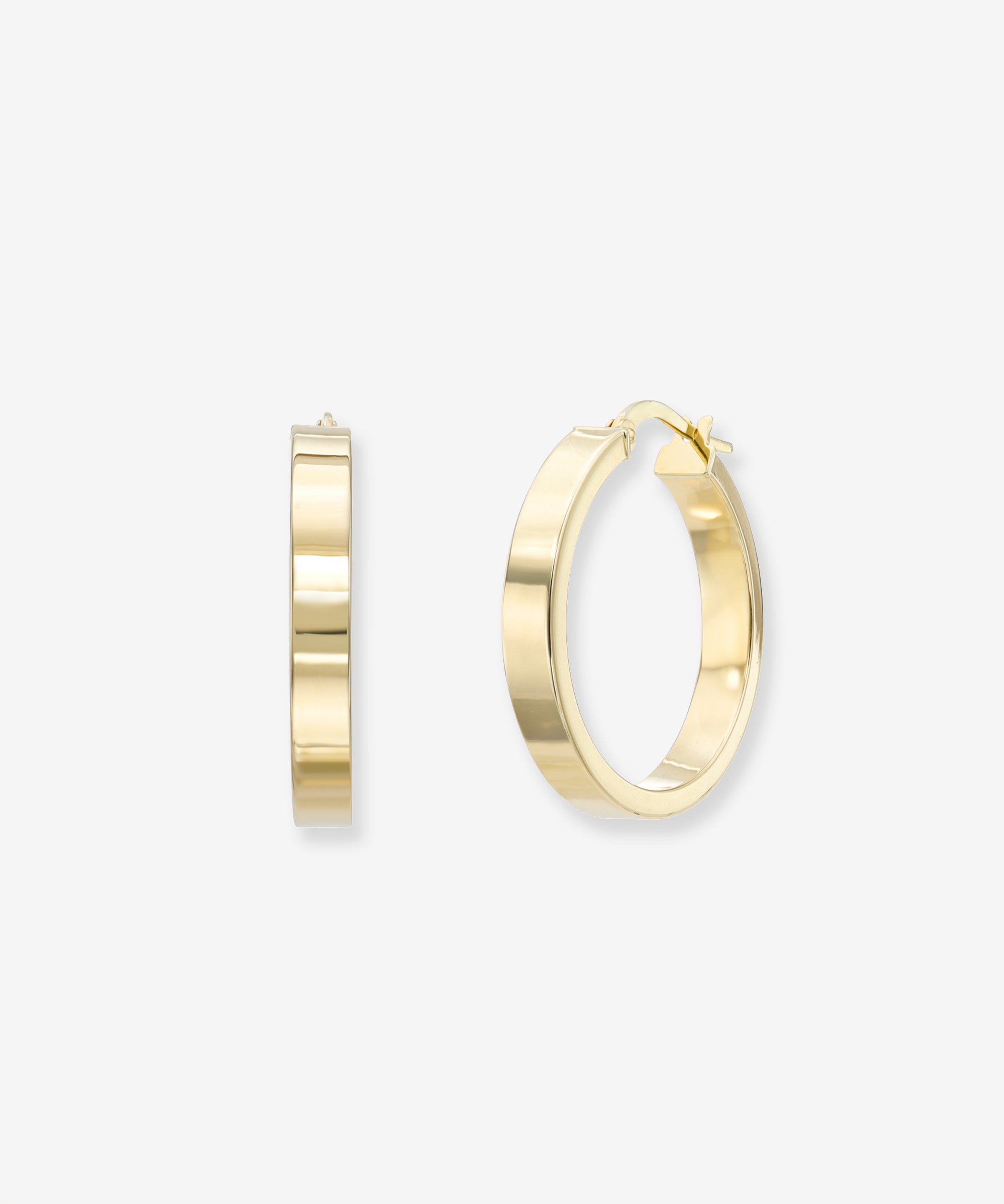 14k Gold Large Flat Hoop Earrings Hoops & Huggies Zoe Lev Jewelry