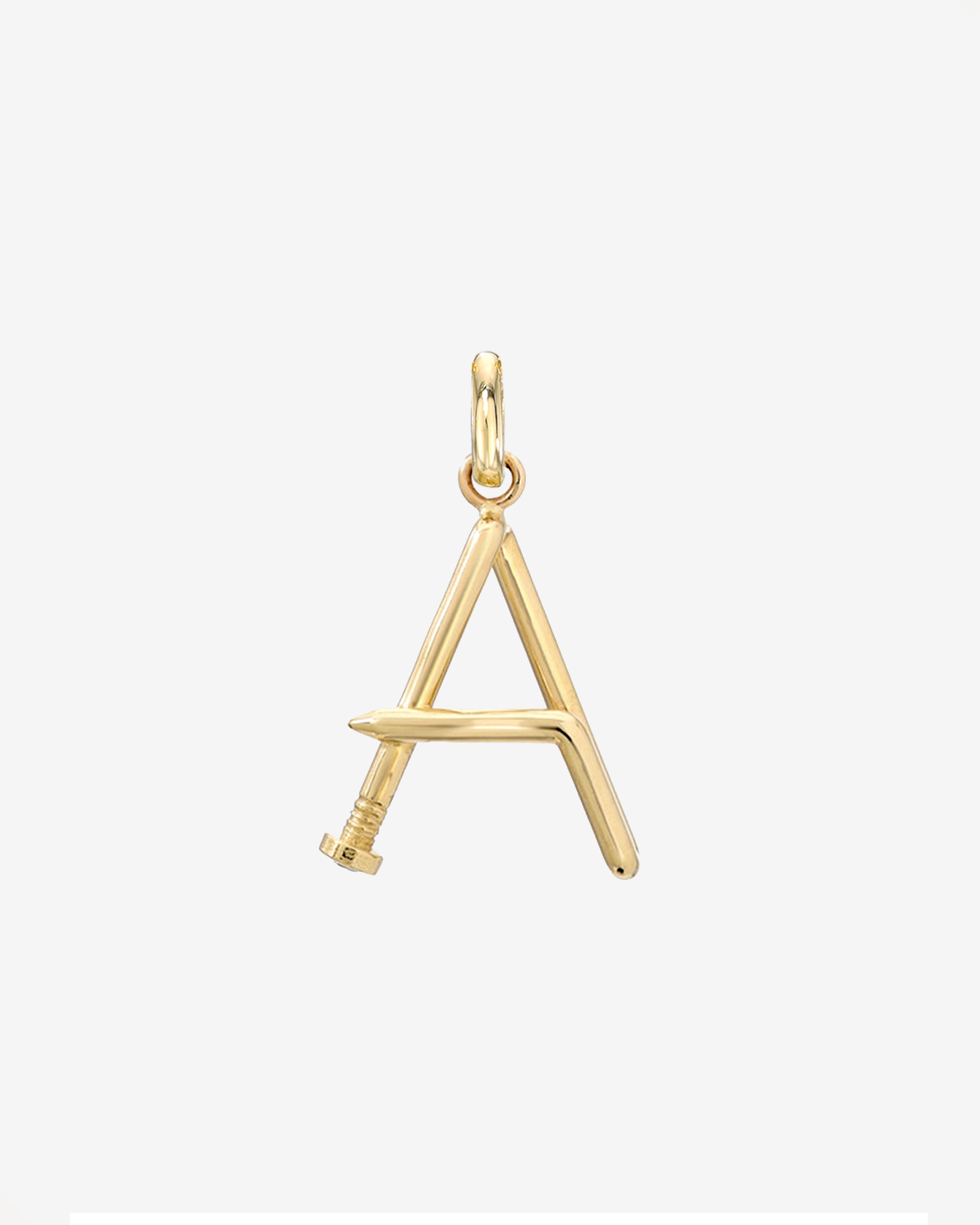 14k Gold Large Initial Nail Pendant Personalized Zoe Lev Jewelry