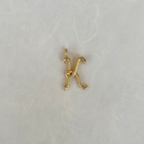 14k Gold Large Initial Snake Pendant - K SAMPLE SALE Zoe Lev Jewelry