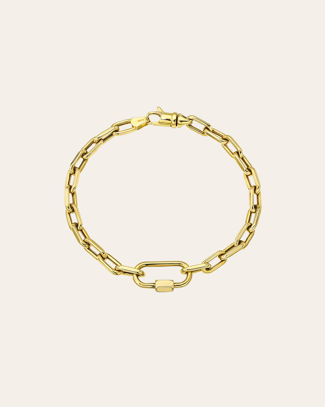 14k Gold Large Open Link Chain with Carabiner Bracelet Chains Zoe Lev Jewelry