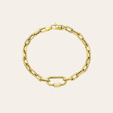 14k Gold Large Open Link Chain with Carabiner Bracelet Chains Zoe Lev Jewelry