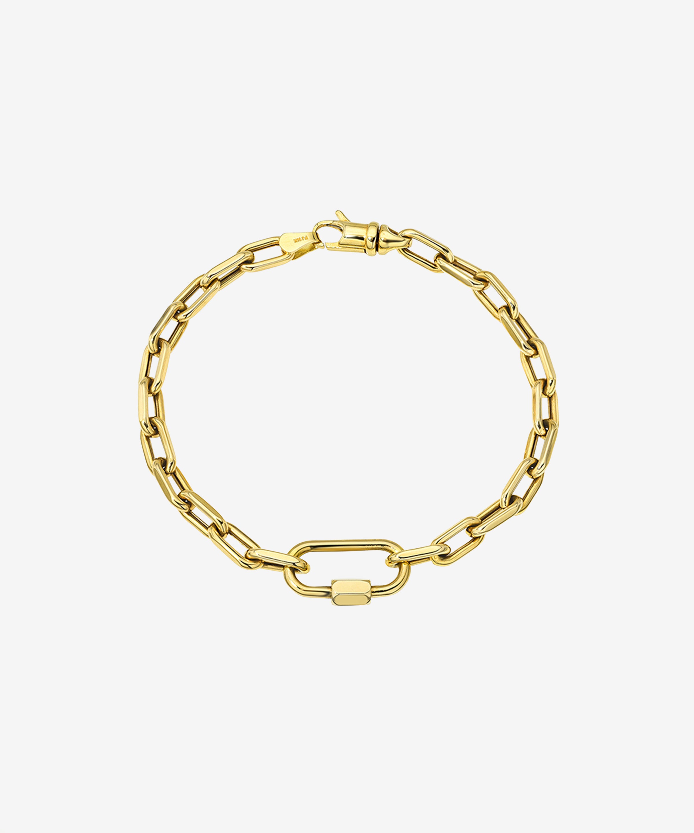 14k Gold Large Open Link Chain with Carabiner Bracelet Chains Zoe Lev Jewelry