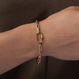 14k Gold Large Open Link Chain with Carabiner Bracelet Chains Zoe Lev Jewelry