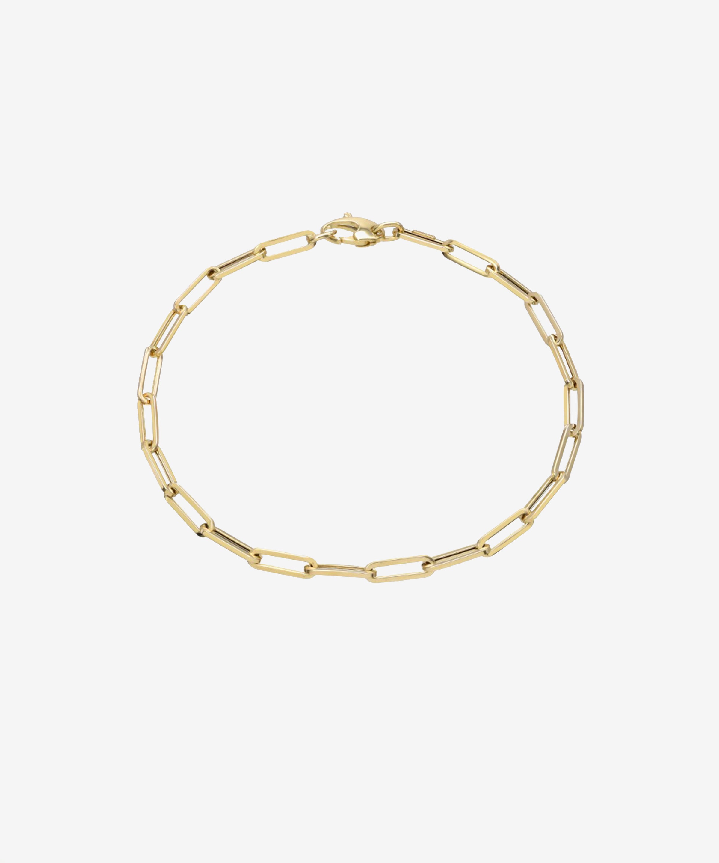 14k Gold Large Paper Clip Chain Anklet Chains Zoe Lev Jewelry