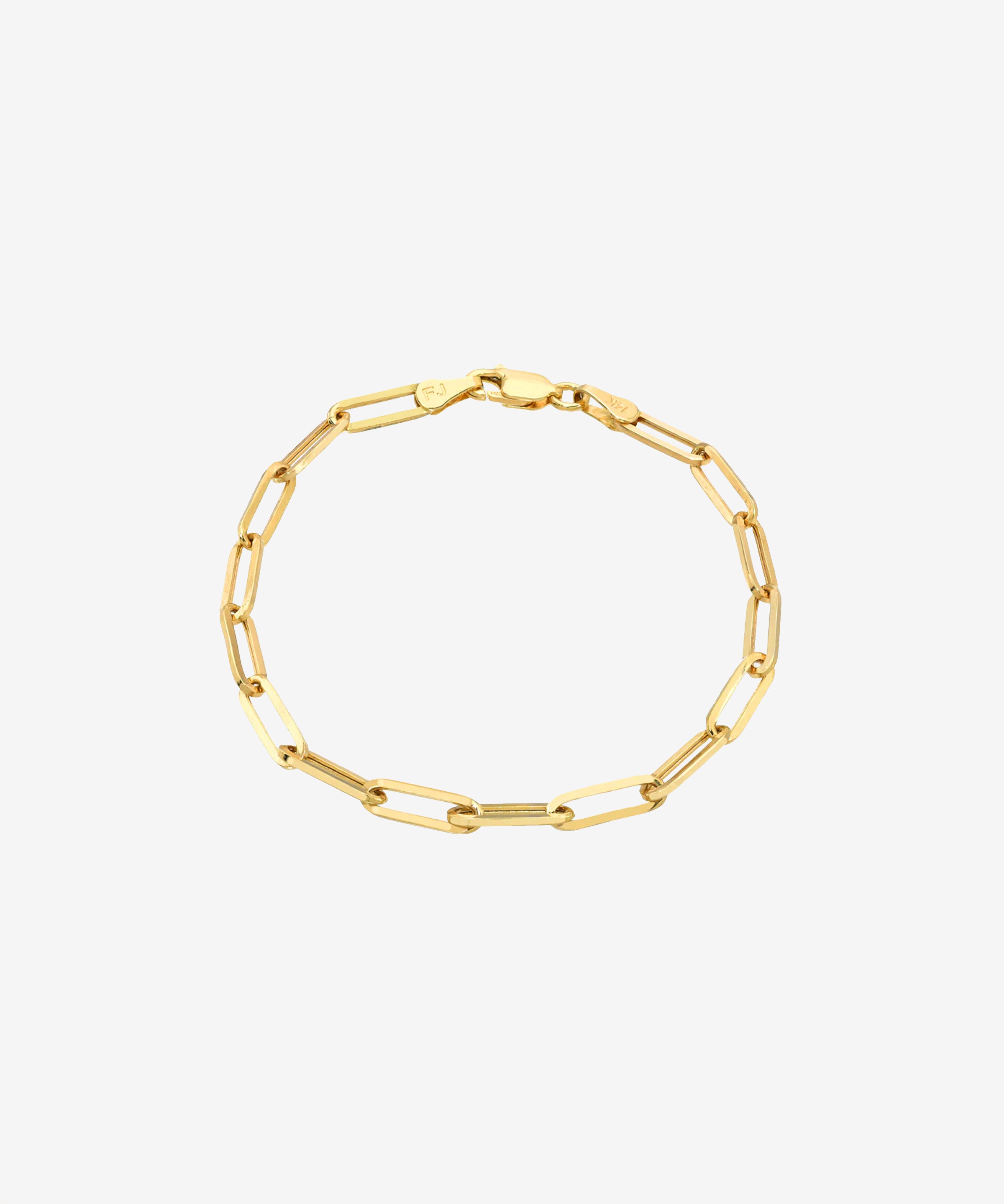 14k Gold Large Paper Clip Chain Bracelet Chains Zoe Lev Jewelry