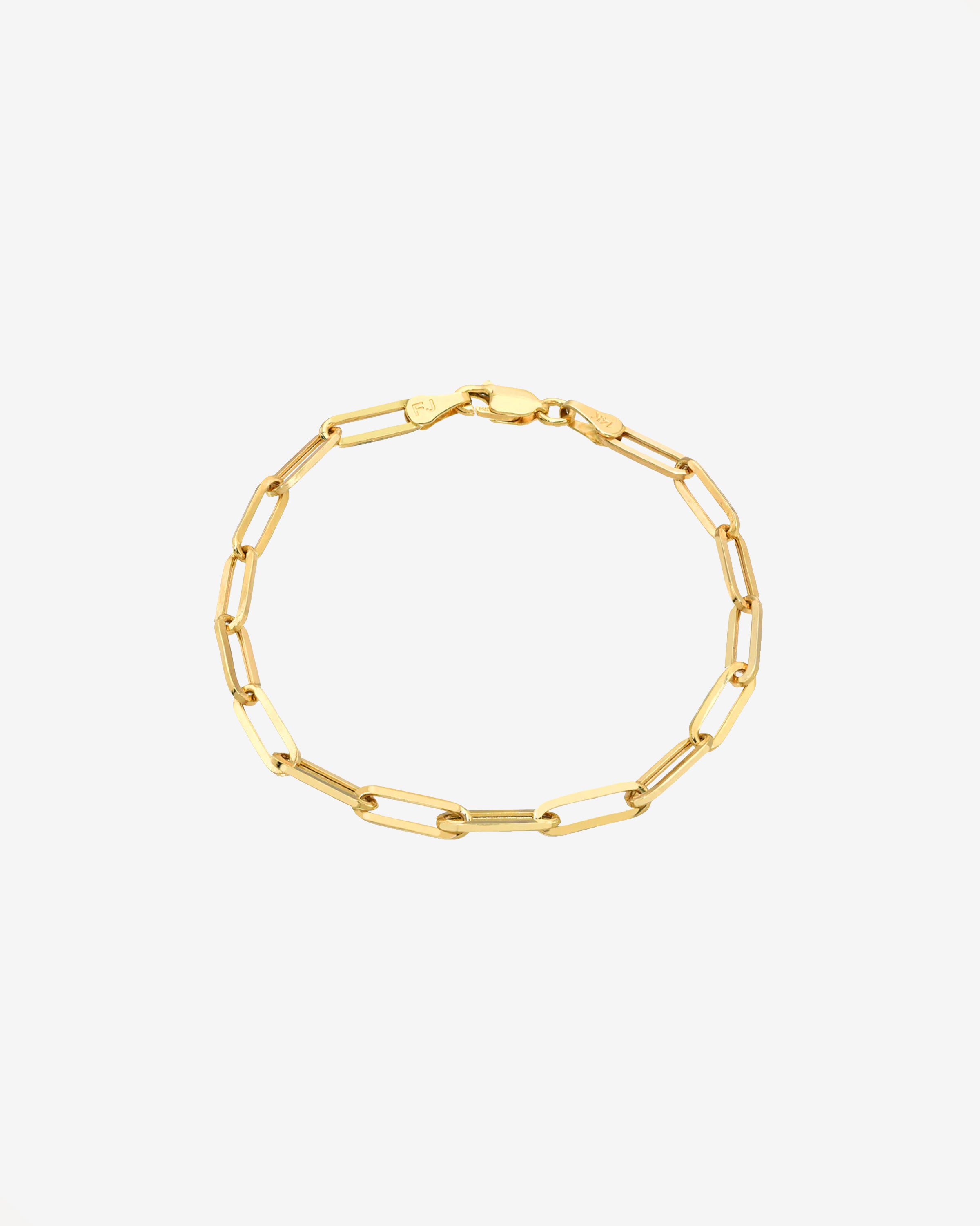 14k Gold Large Paper Clip Chain Bracelet Chains Zoe Lev Jewelry