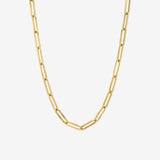 14k Gold Large Paper Clip Chain Necklace