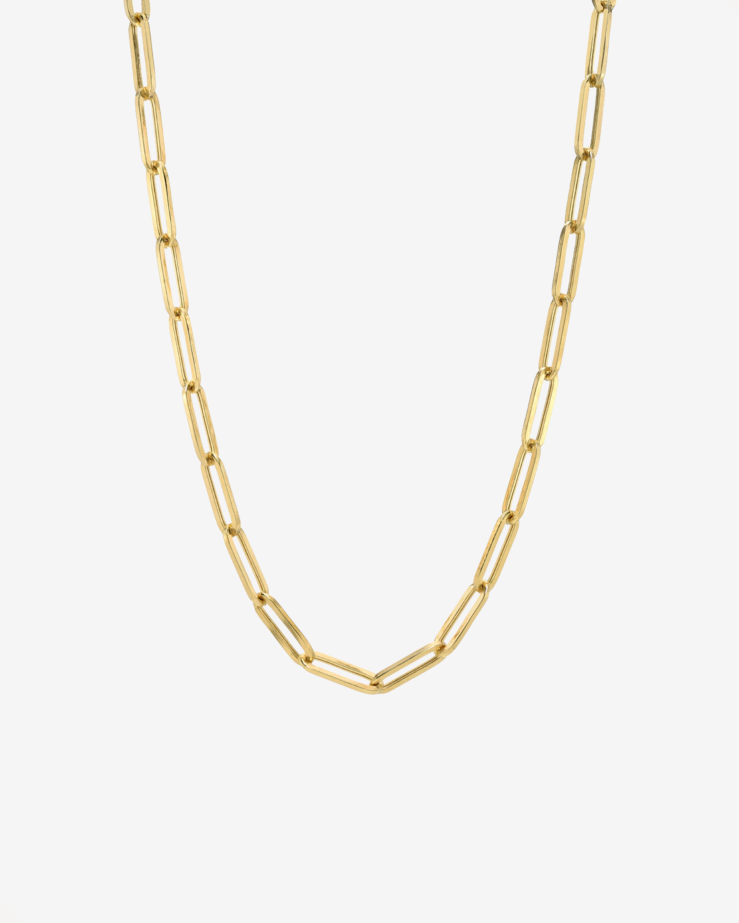 14k Gold Large Paper Clip Chain Necklace Chains Zoe Lev Jewelry