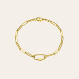 14k Gold Large Paper Clip Chain with Carabiner Bracelet Chains Zoe Lev Jewelry