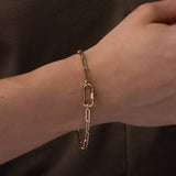 14k Gold Large Paper Clip Chain with Carabiner Bracelet Chains Zoe Lev Jewelry