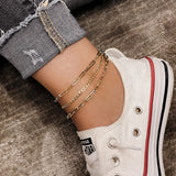 14k Gold Large Paper Clip Chain Anklet Chains Zoe Lev Jewelry