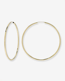 14k Gold Large Thread Hoop Earrings Hoops & Huggies Zoe Lev Jewelry