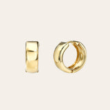 14k Gold Medium Bubbled Flat Hoop Earrings Hoops & Huggies Zoe Lev Jewelry