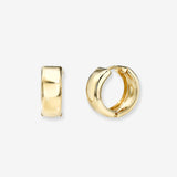 14k Gold Medium Bubbled Flat Hoop Earrings Hoops & Huggies Zoe Lev Jewelry